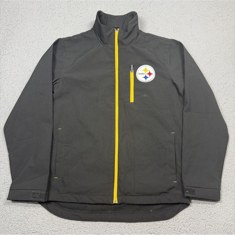 Pittsburgh Steelers Jacket Mens Small Black NFL Football Softshell Full Zip